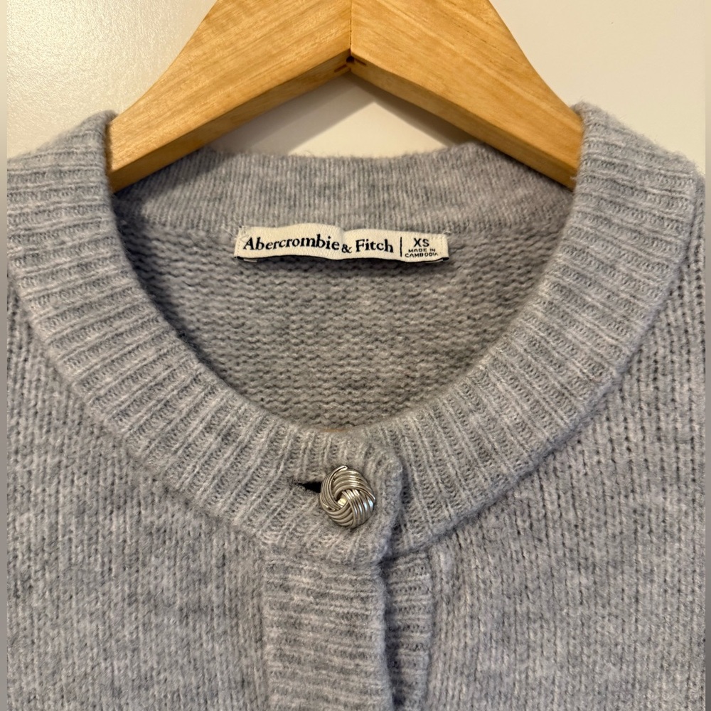 Abercrombie & Fitch Light Gray Women's Cardigan - Picture 3 of 4